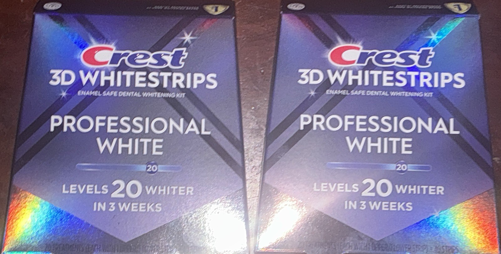2X= Crest 3D Whitestrips Professional White 20 Levels Whiter 40 Strips Exp 04/28