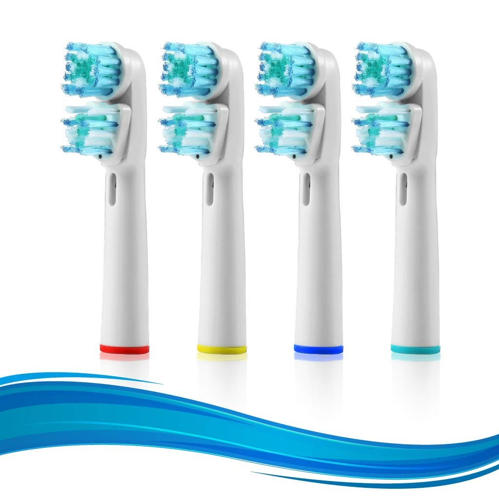 Replacement Brush Heads Compatible with Electric Brushes– Dual Clean – Pack of 4