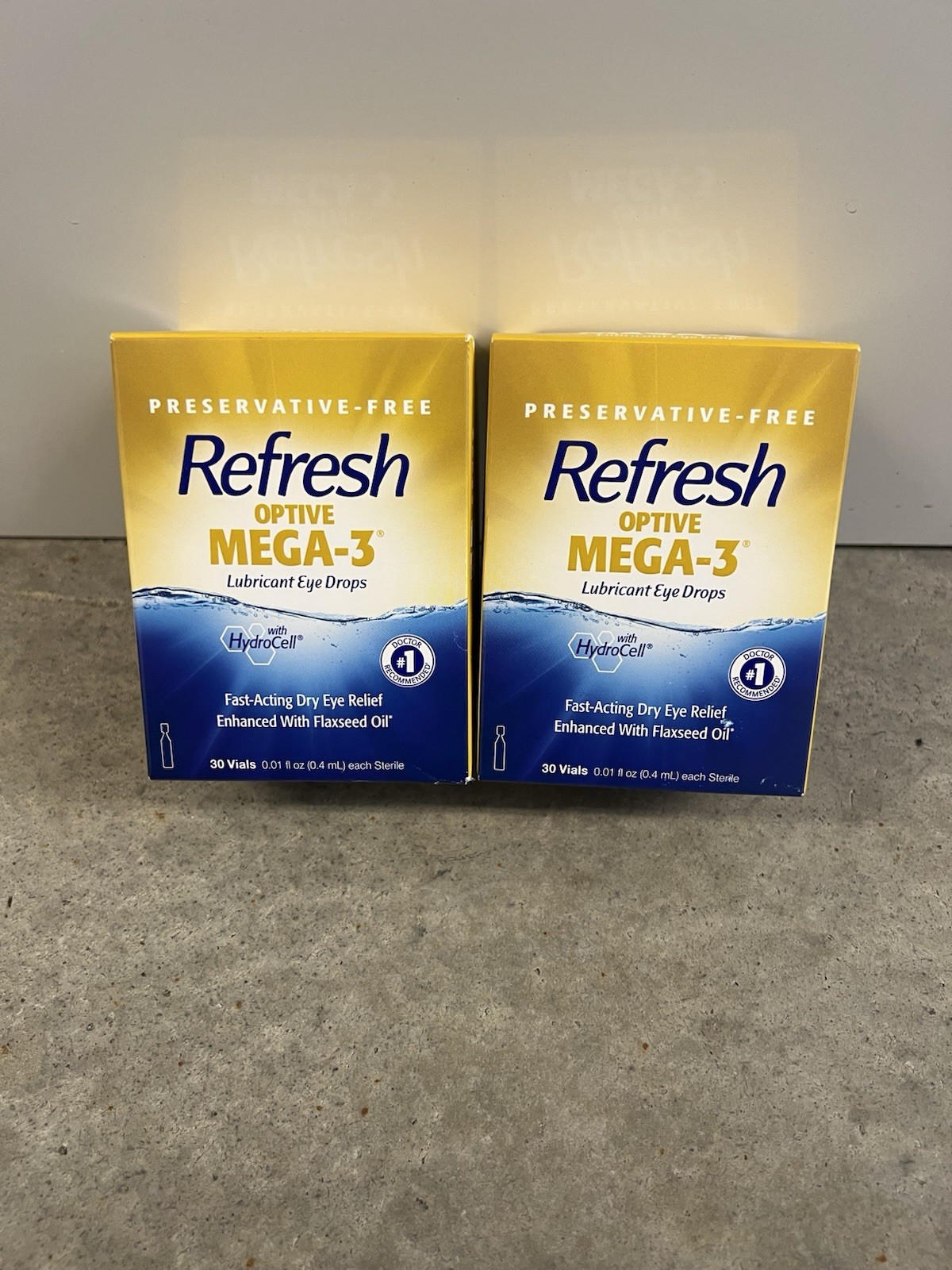 Refresh Optive MEGA-3 Lubricant Eye Drops 30 Containers EXP 12/2027 2 PACK
