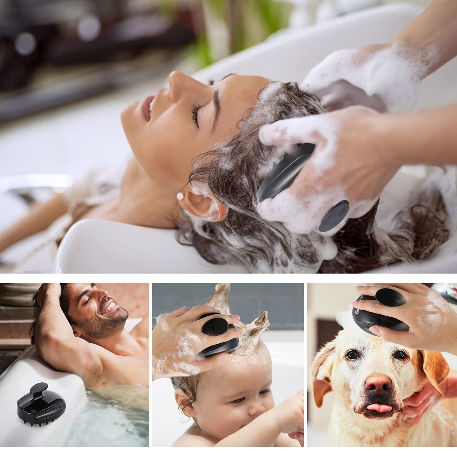 Sosoon Scalp Massager Shampoo Brush, Hair Scalp Scrubber Shower Hair Brush Head