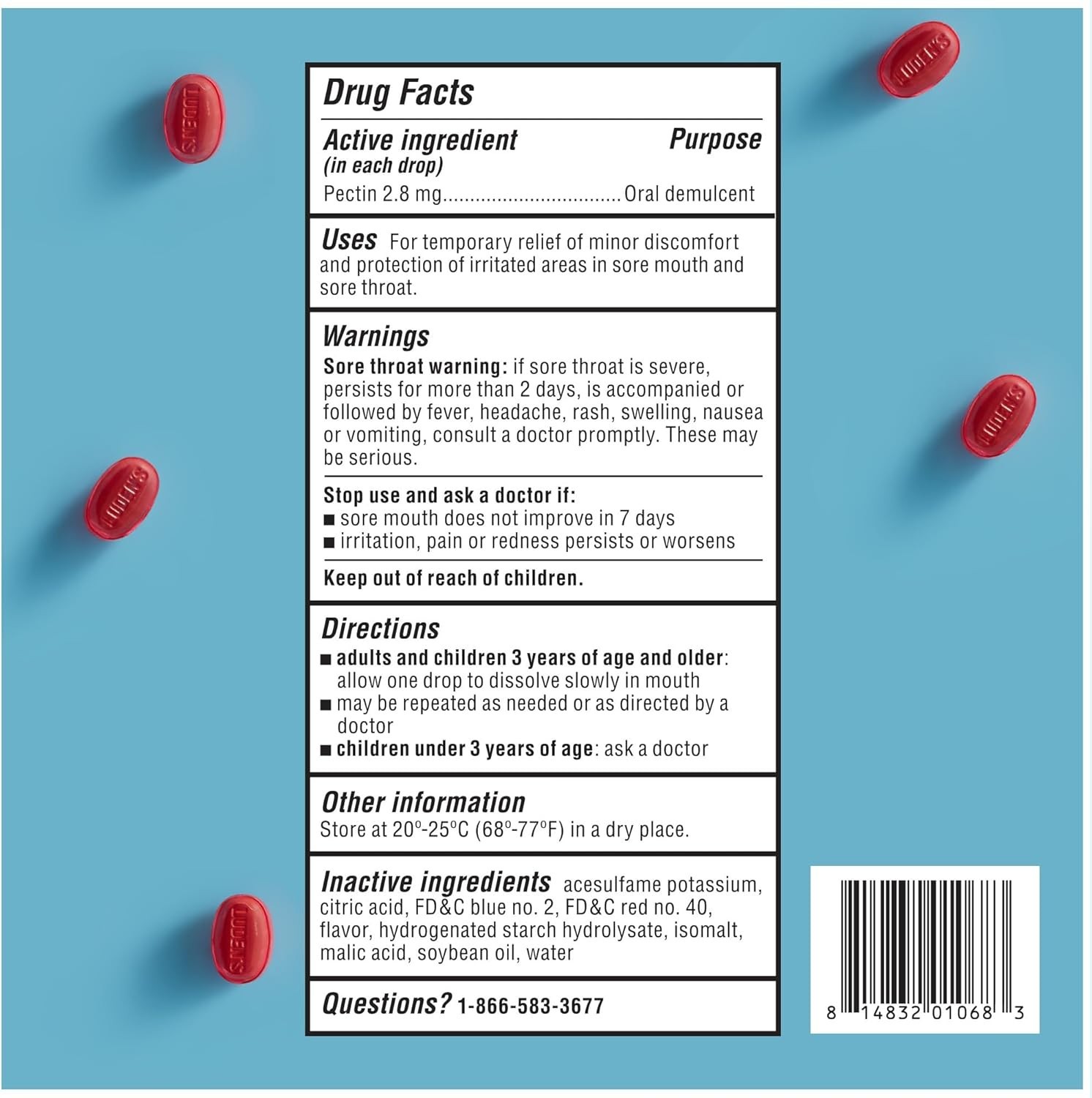 Luden’s Sugar Free Wild Cherry Cough Drops 75 Throat Drops