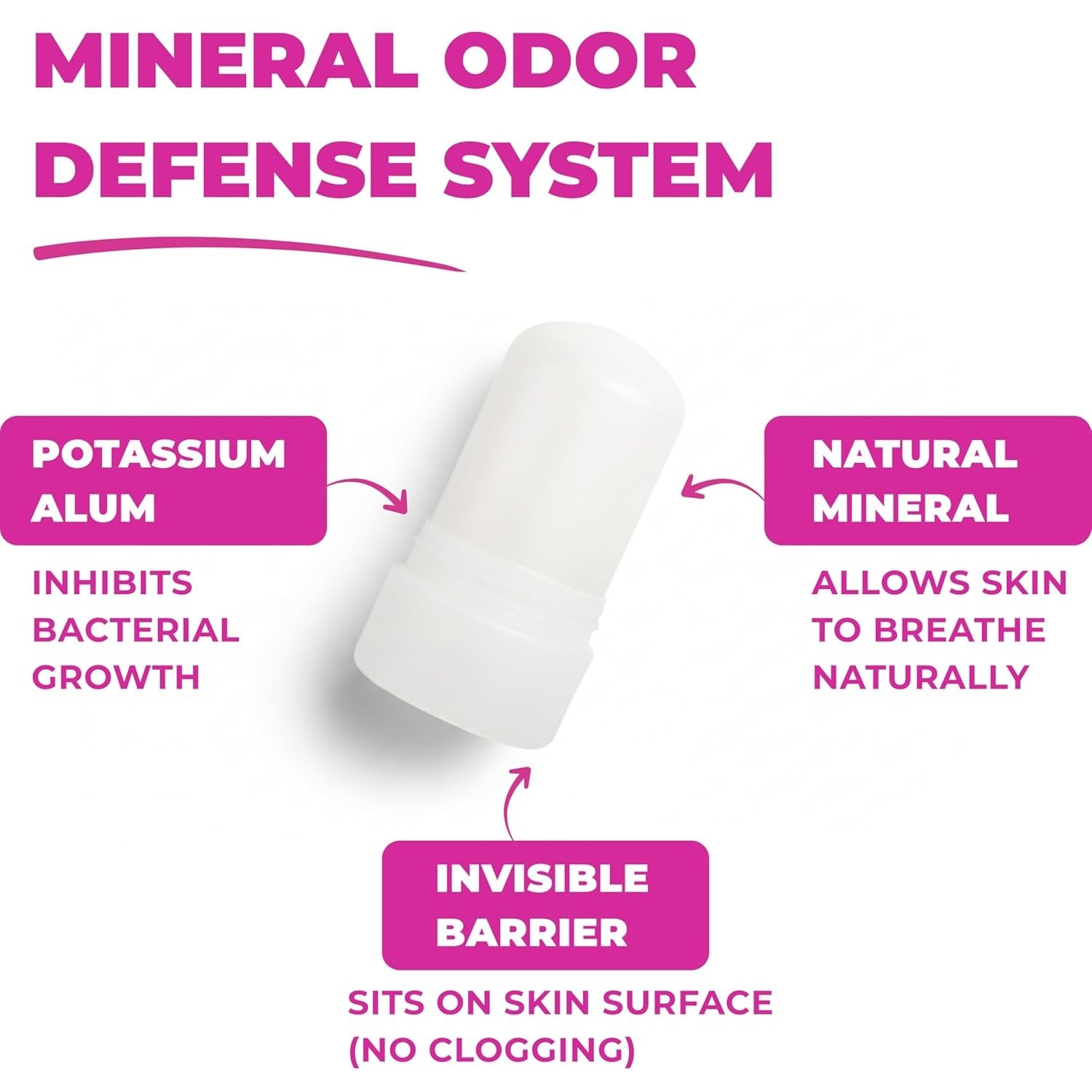 Crystal Mineral Deodorant Stick Women Aluminum-Free 4.25 oz Unscented 3-Pack