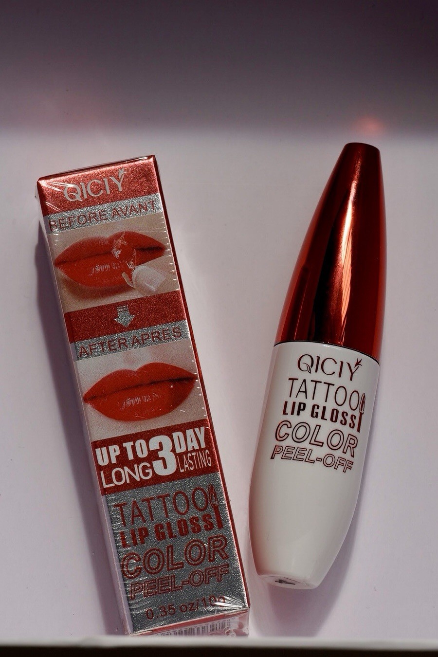 QICIV Tattoo Peel-Off Lip Gloss 0.35 oz Waterproof Long Lasting Shine