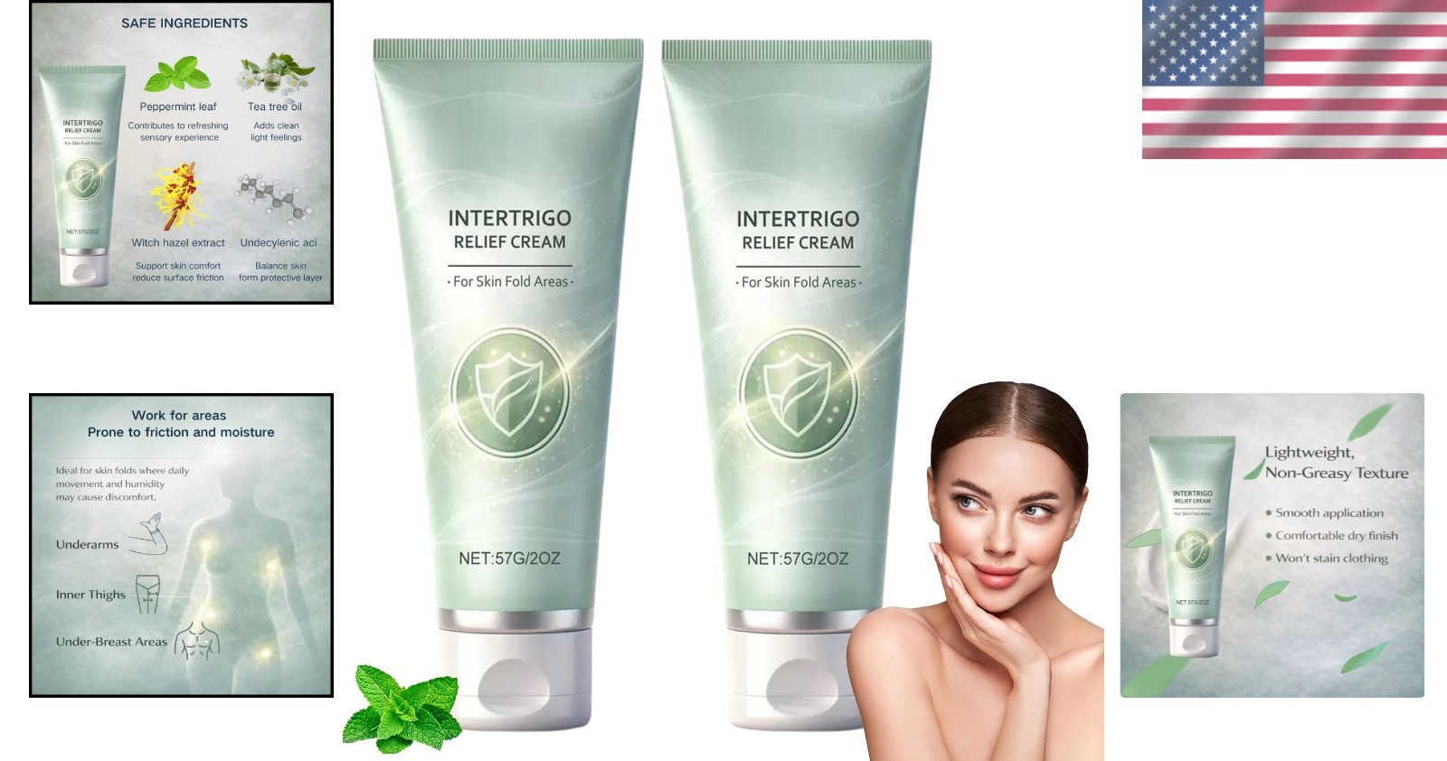 Soothe & Protect with 2-Pack Skin Fold Care Creams – Lightweight Formula