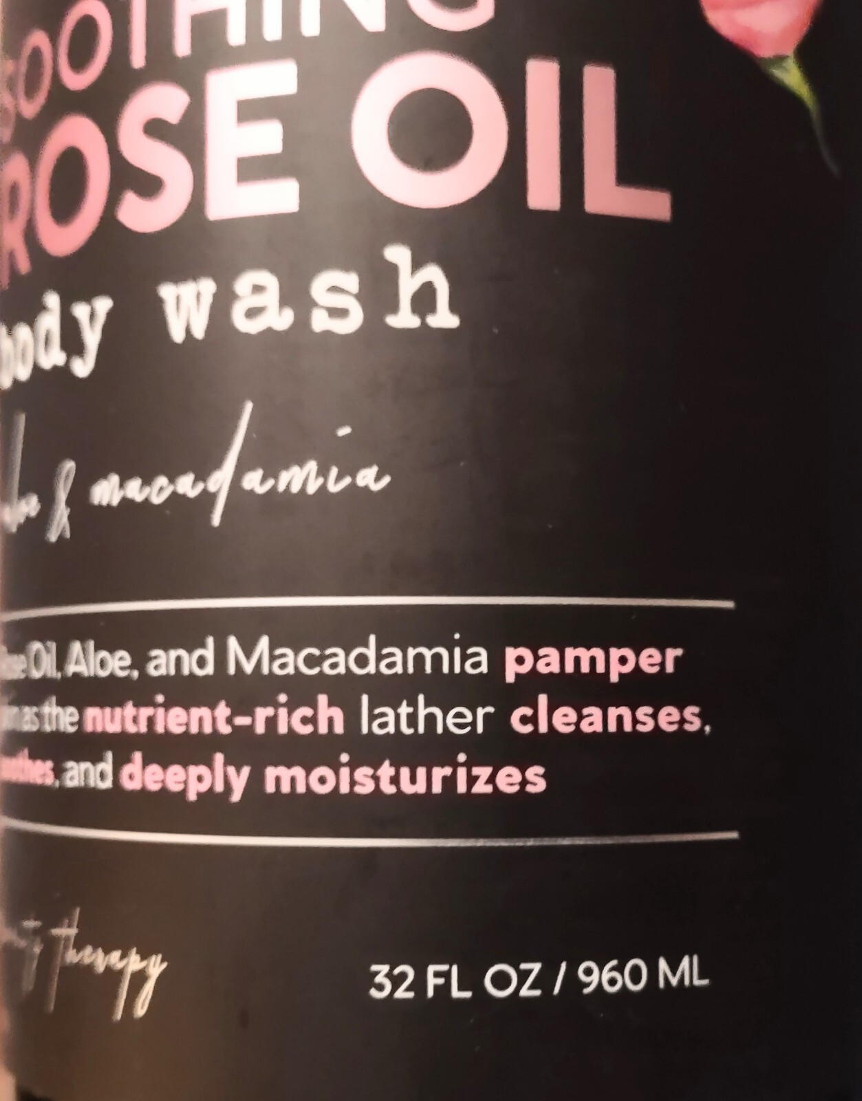 (2) Botanical Spa Therapy SOOTHING ROSE OIL BODY WASH Aloe & Macadamia 32 oz ea