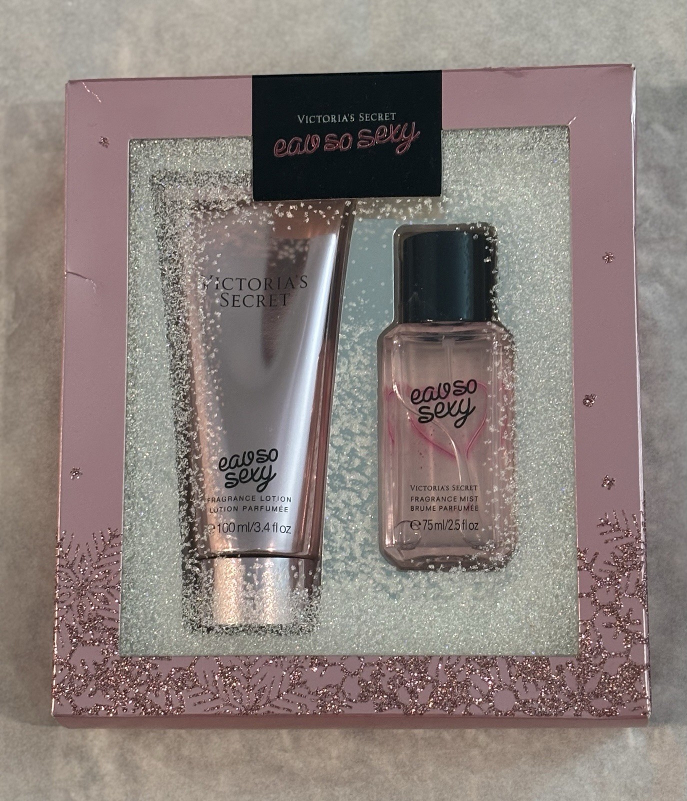 2 PCS VICTORIA’S SECRET EAU SO SEXY FRAGRANCE LOTION AND BODY MIST GIFT SET NEW