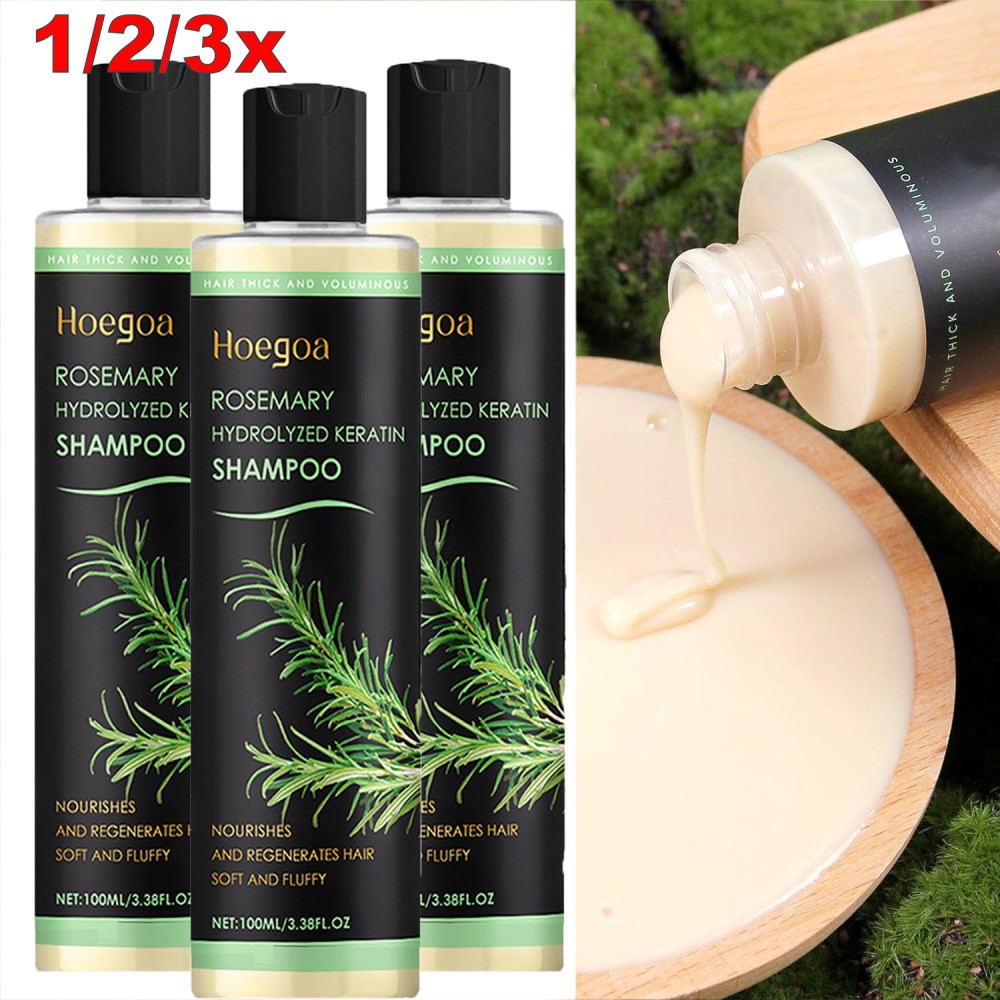 3 Pack Rosemary Hair Growth Shampoo Hydrolyzed Keratin Shampoo for Thinning Hair