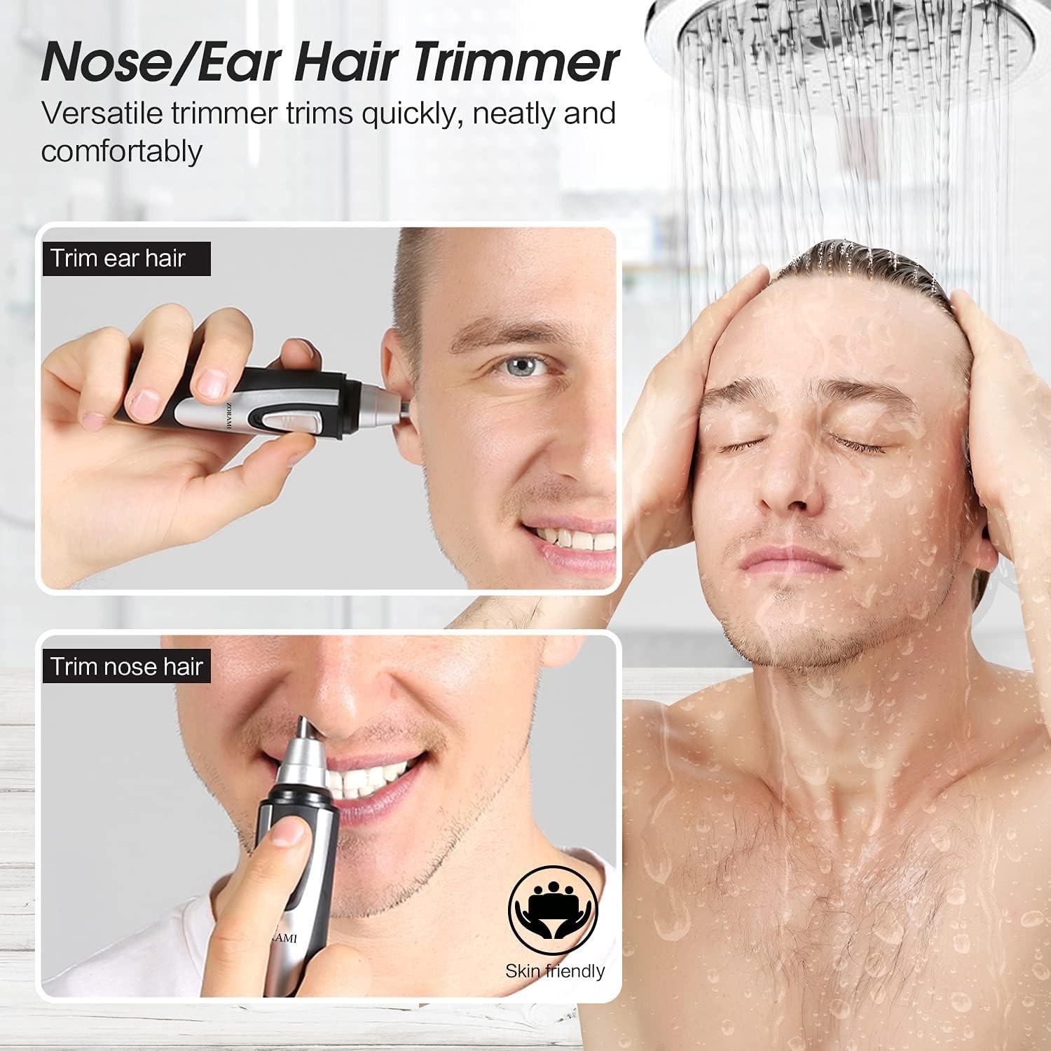Effortless Grooming with Waterproof Nose & Eyebrow Trimmer – 30-Day Money-Back