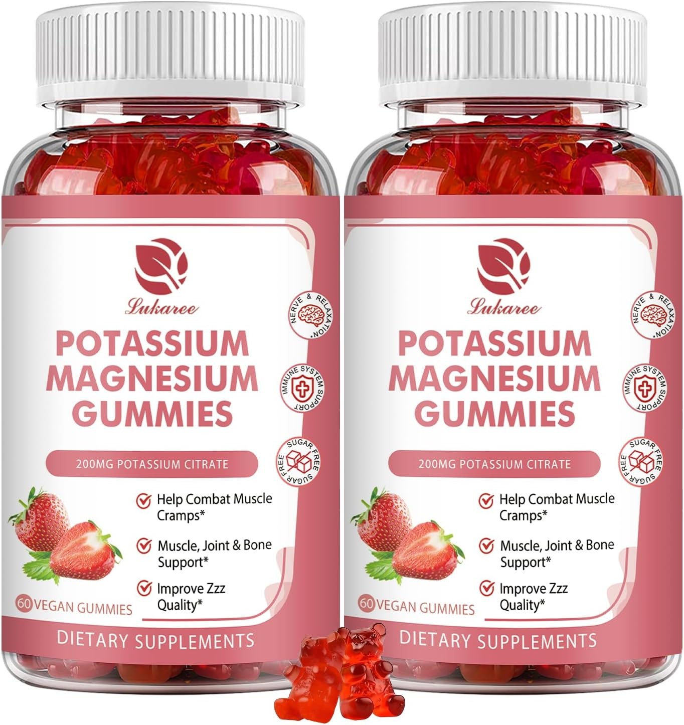 2 Pack Vitamatic Magnesium Citrate Gummies 500mg per Serving – 60 Vegan Gummies