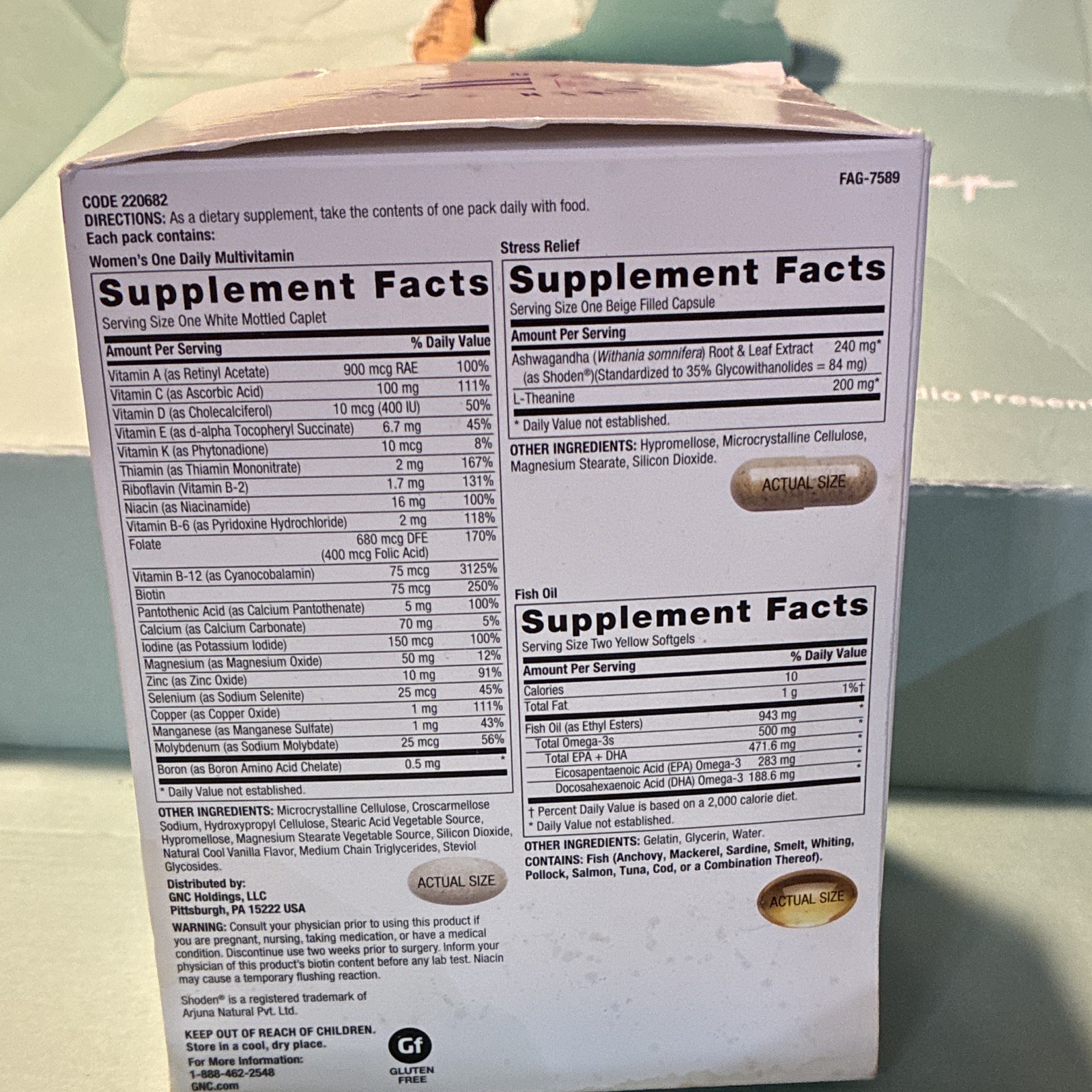 GNC Women’s Stress Relief Vitapak Multivitamin Gluten-Free 30 Packs 30-Day