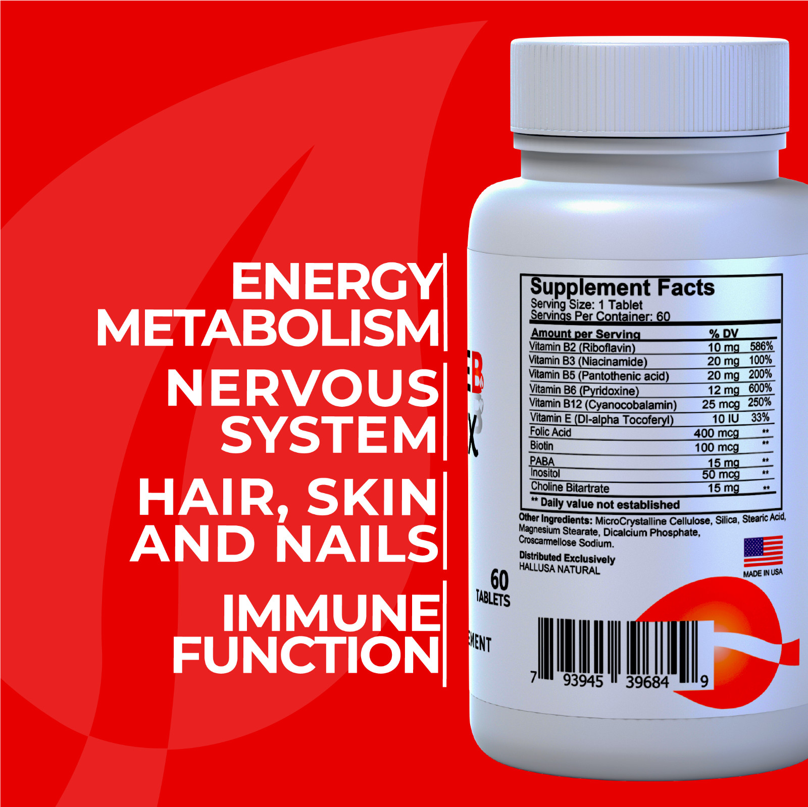 Complejo B B1, B2, B3, B5, B6, B8, B12 – Energía, Nervios y Corazón – 60 Tabs