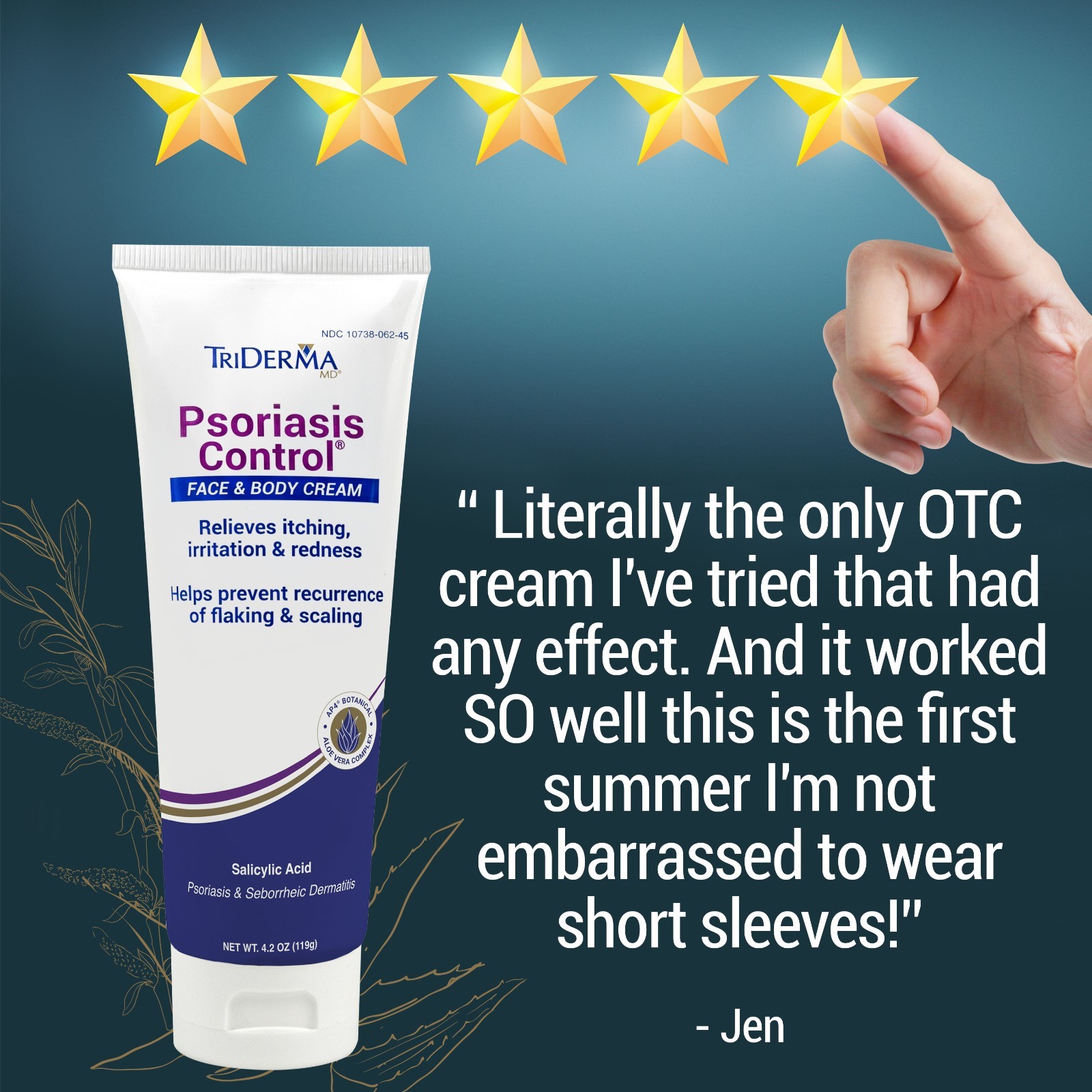TriDerma Psoriasis Control Face & Body Cream – FSA Eligible, 4.2 oz – 4-Pack