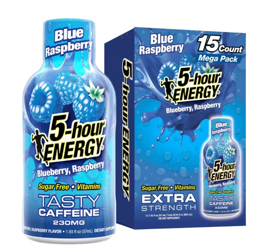 NEW 2 pack 5-hour ENERGY Shot, Extra Strength, Blue Raspberry, 30 Count