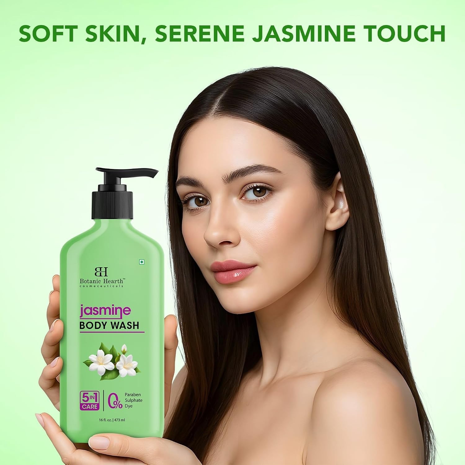Soothing Jasmine Body Wash – 5-in-1 Hydrating Formula for All Skin Types (16 oz)