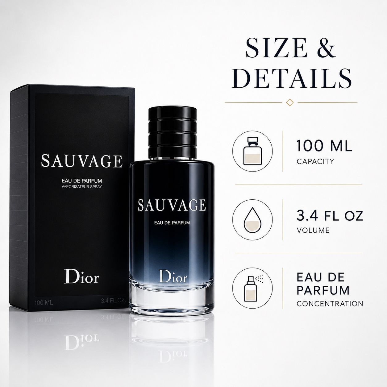 Dior Sauvage Eau De Parfum EDP Spray for Men 3.4 oz 100ml New In Box