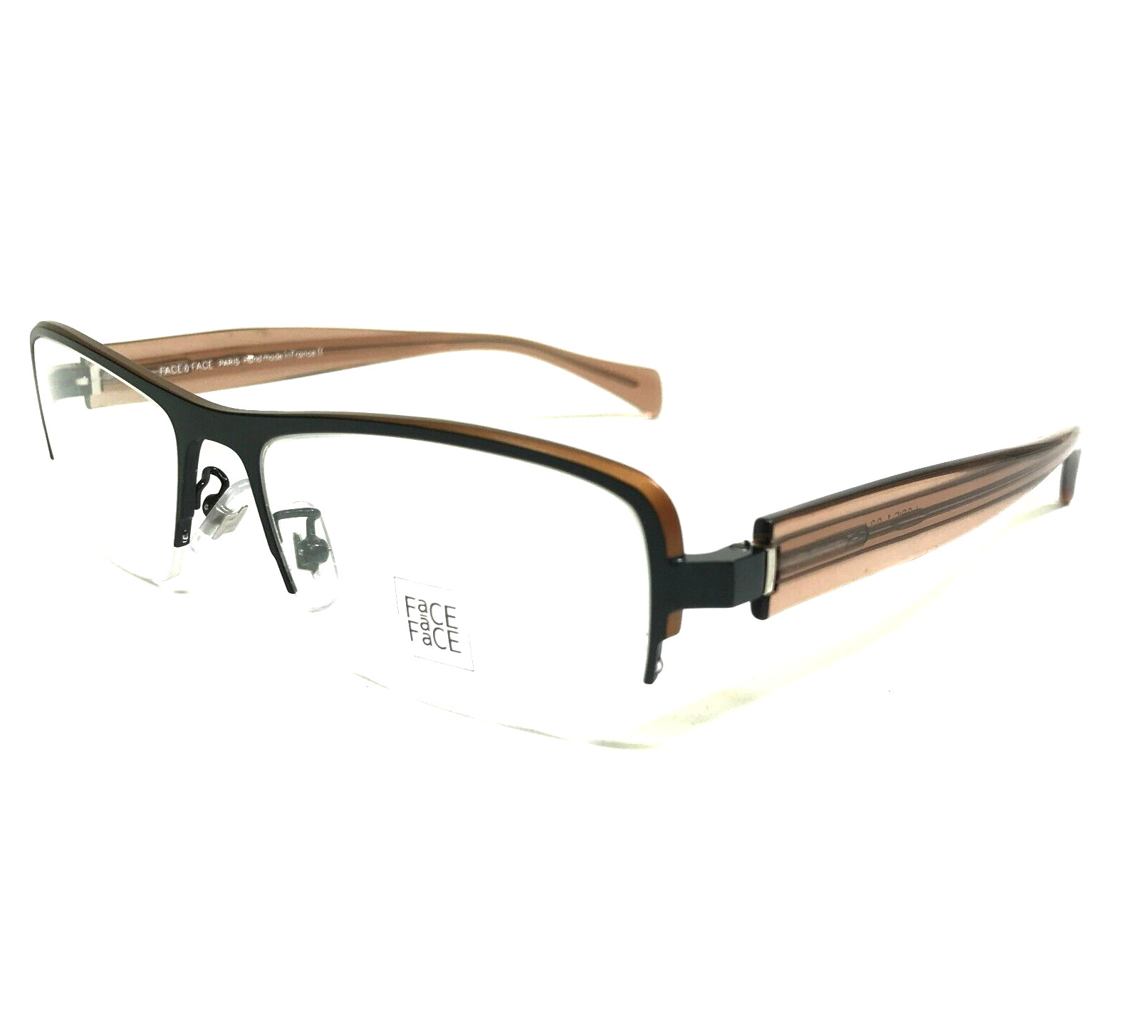 Face a Face Eyeglasses Frames Loris 1 9244 Black Brown Rectangle 55-18-135