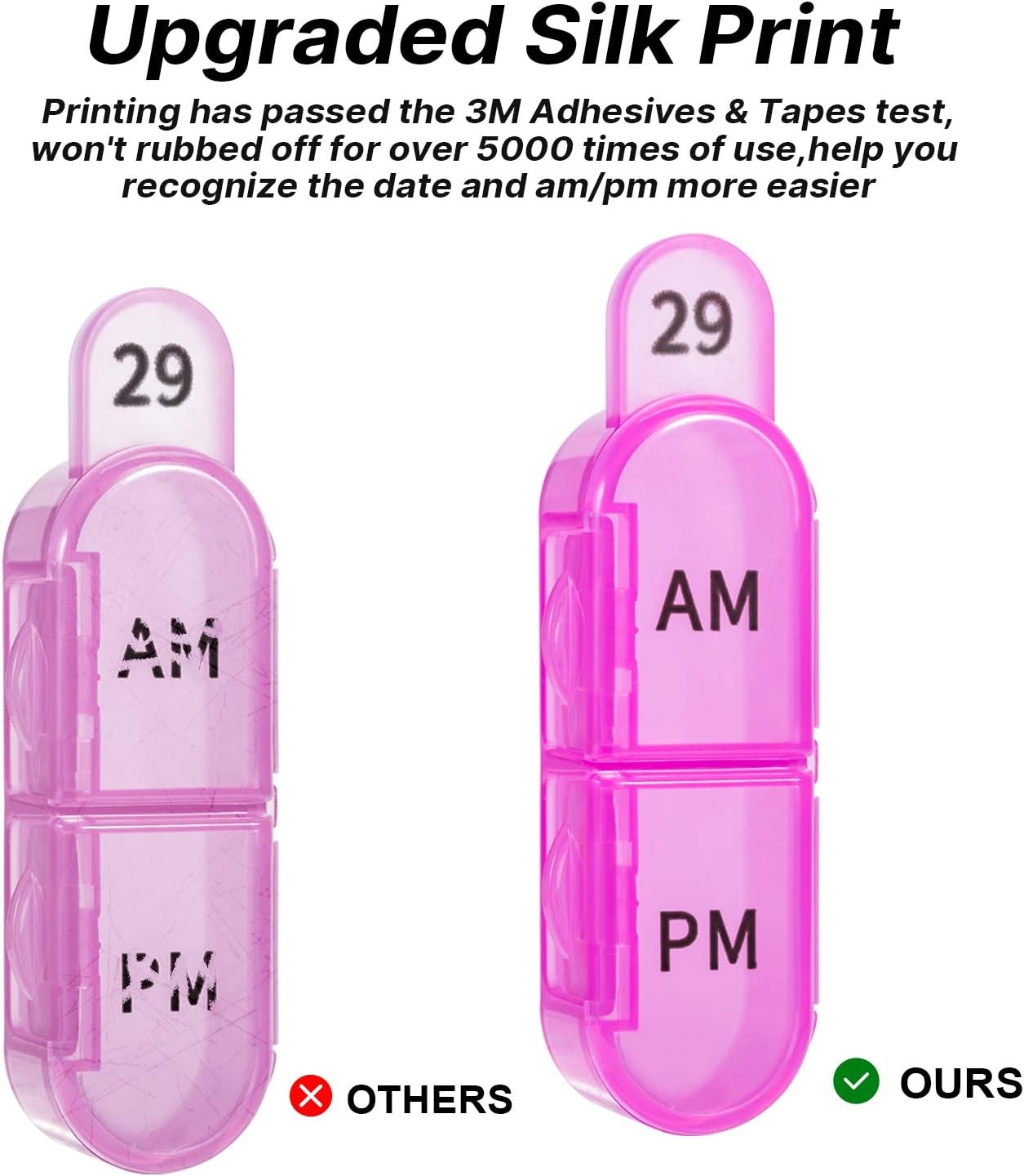 Monthly Pill Organizer 2 Times a Day, 30 Days Pill Box AM PM, 4 Week Pill Cases