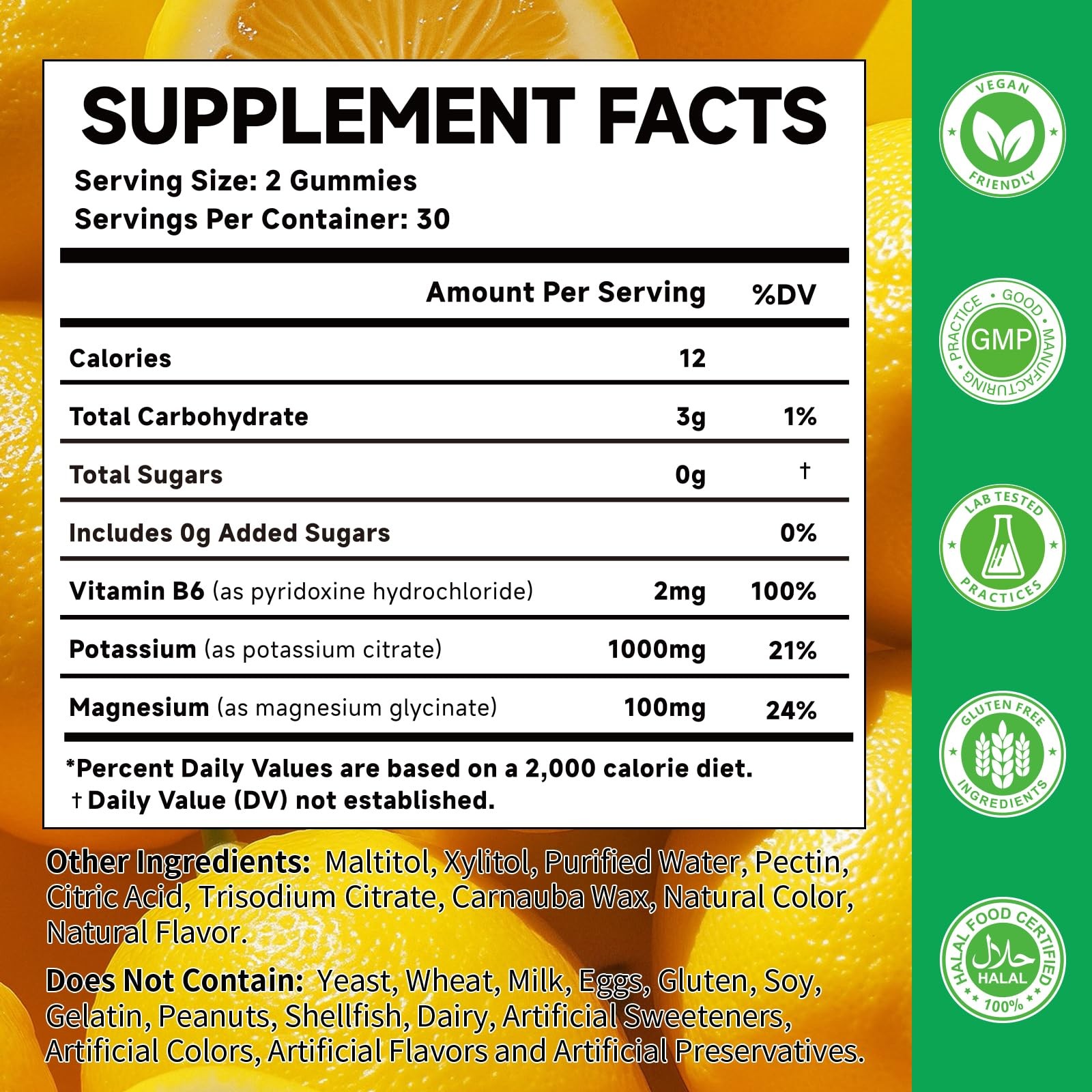 Potassium Citrate 1000mg Gummies, Supplement 60 Count (Pack of 1)