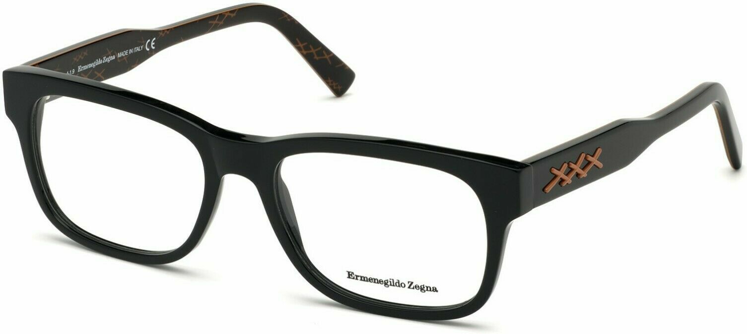 Ermenegildo Zegna EZ 5173 001 EZ5173 XXX7 Black Wide Eyeglasses Frame 56-18-145