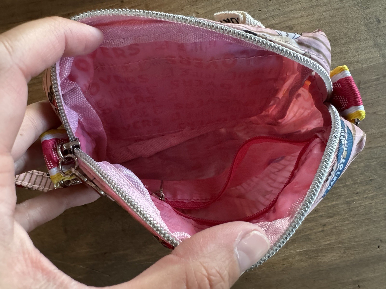 Harajuku Lovers Gwen Stefani Zippered Makeup Cosmetic Pouch Bag Wristlet Charm