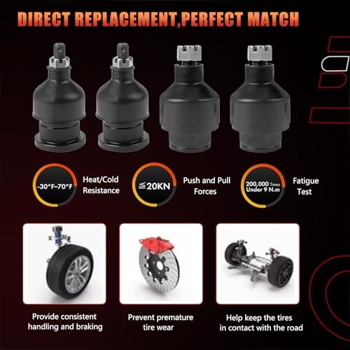 Front Upper & Lower Ball Joints Kit Compatible With Chevy GMC Cadillac Vehicle