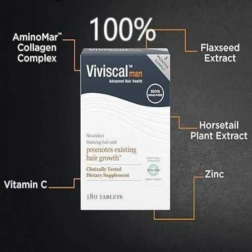 Viviscal Men’s Hair Growth Supplements 180 Tablets – 3 Month Supply New