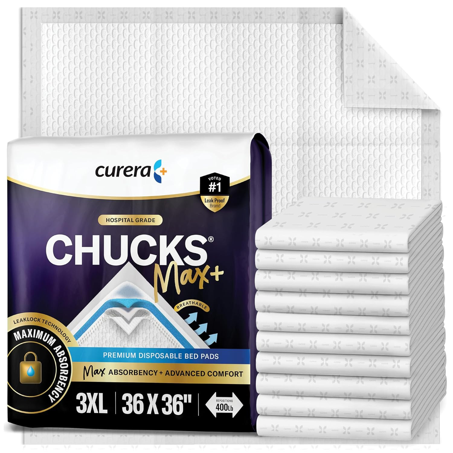 Chucks® MAX+ Hospital Bed Pads Disposable Adult 36 X 36 Incontinence Pads – Xxx-