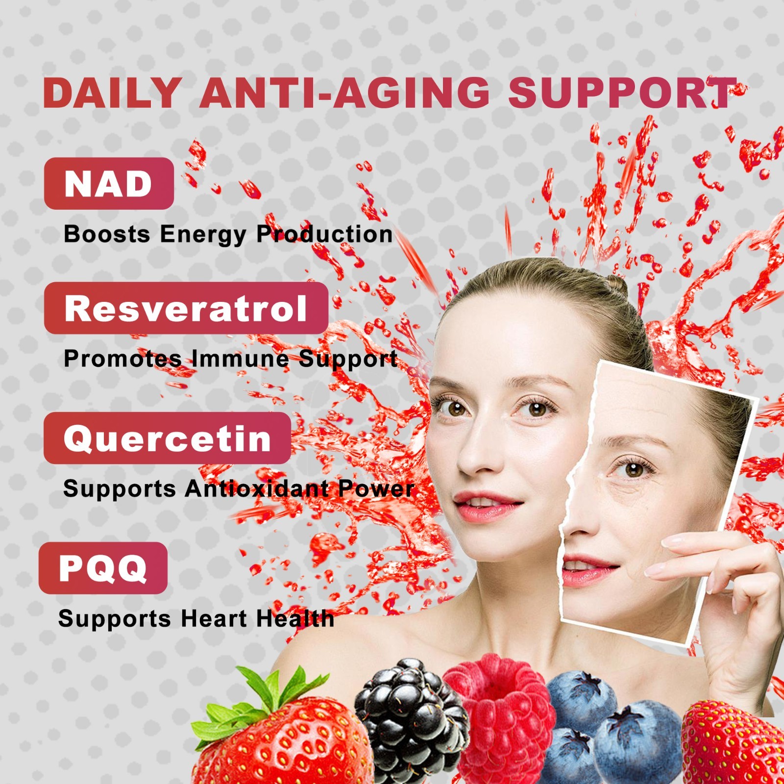 DEZEN NAD+ Liquid Drink Mix Supplement, Liposomal Nicotinamide Riboside