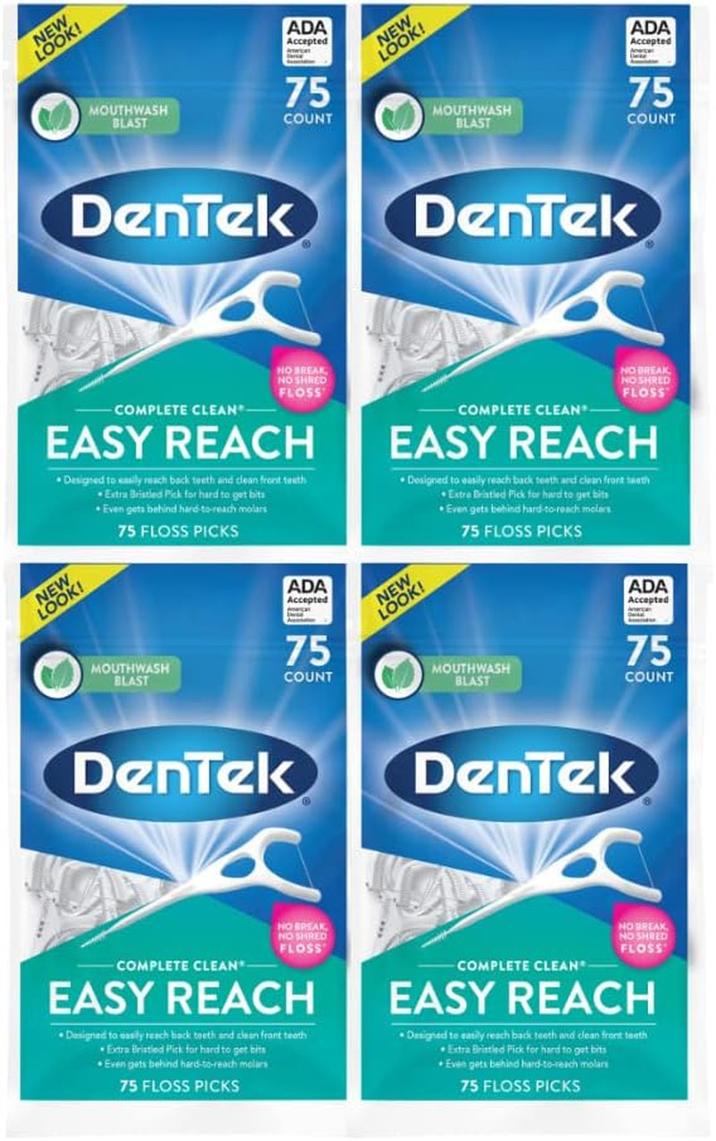 Complete Clean Floss Picks | Removes Food & Plaque | 75 Count