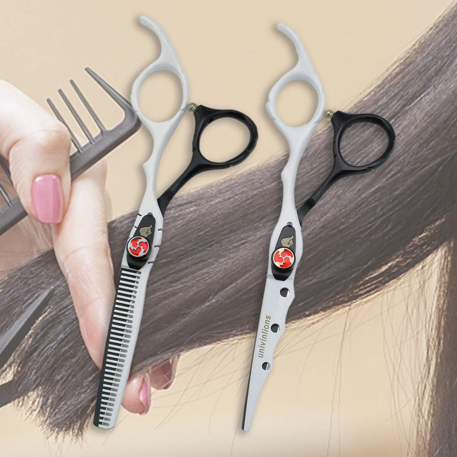 6″ 6cr13 Alloy Hairdressing Scissors Black Red Green Purple White Hair Cutting S