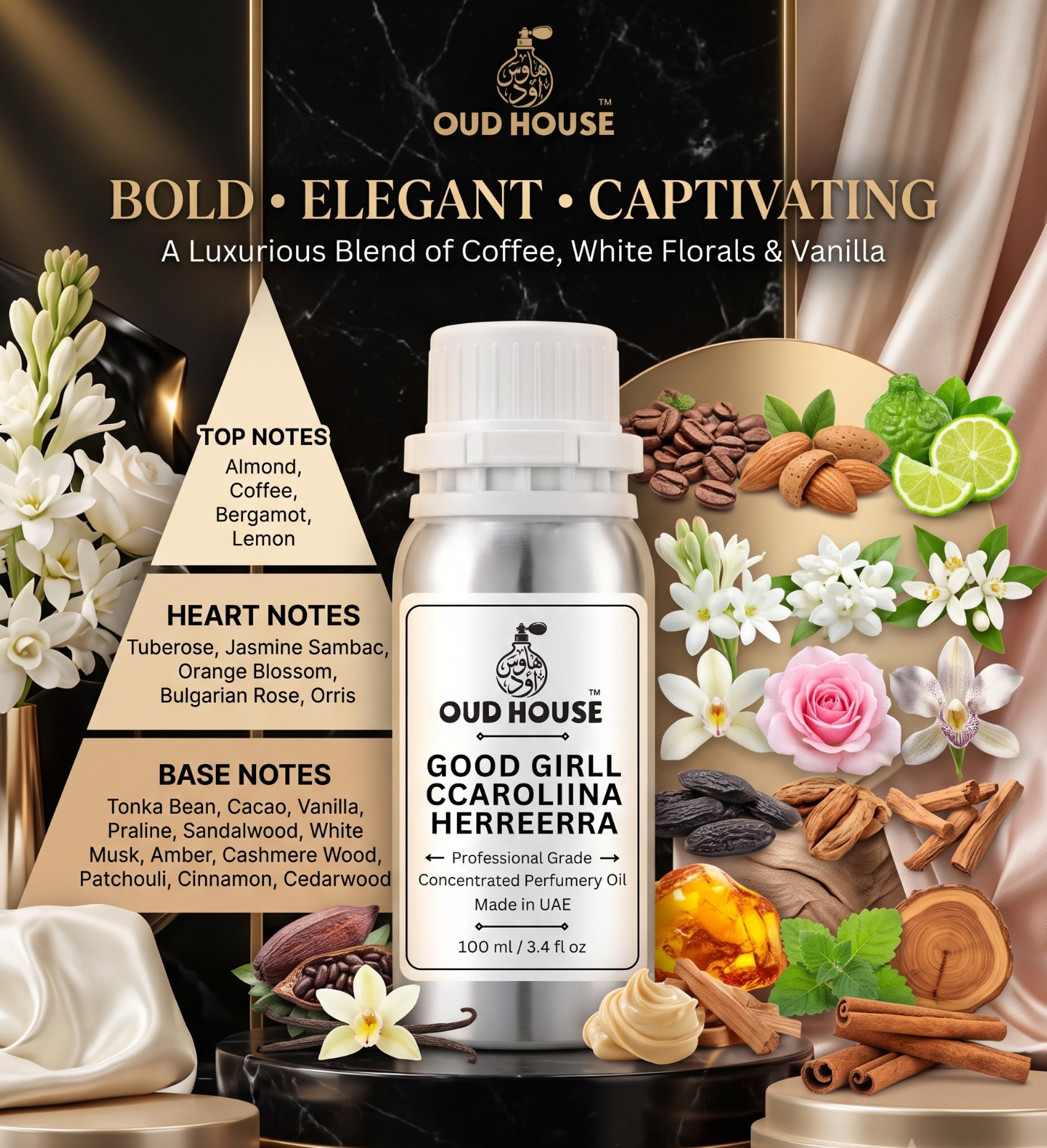 Oud House Good Girll CCaroliina Herreerra Perfumery Oil 3.4 fl oz Floral
