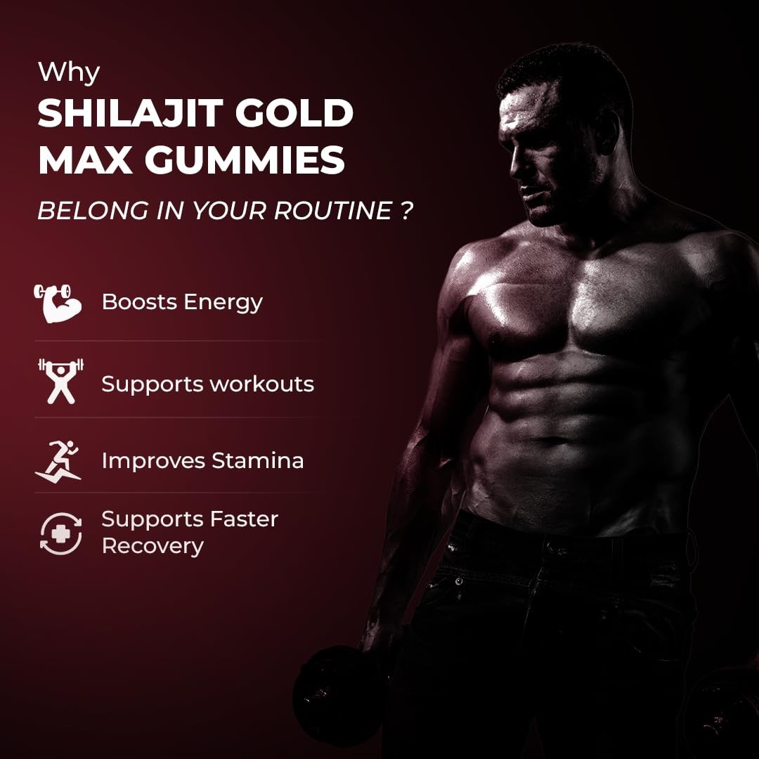 12-in-1 Shilajit Gold Max Gummies| 4000mg Pure Himalaya Saffron 60 Gummies