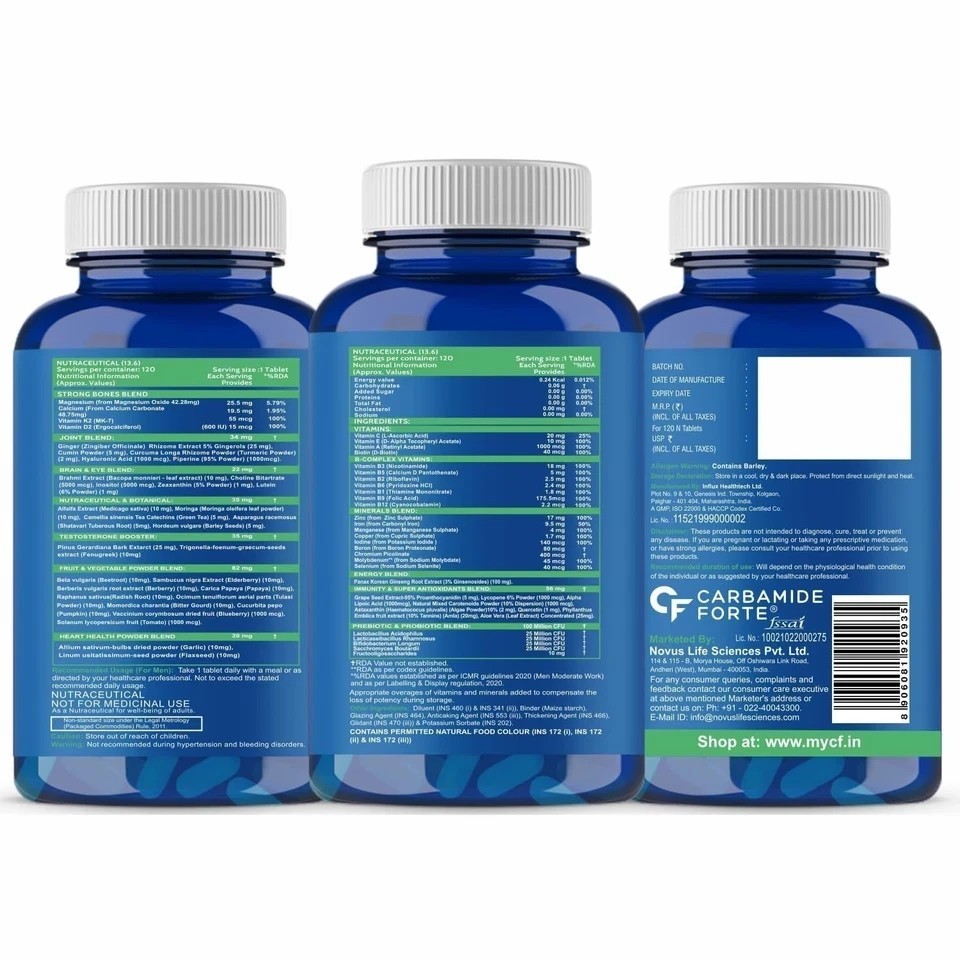 Multivitamin Supplement With Zinc, Multivitamins, Multiminerals – 120 Veg Tablet