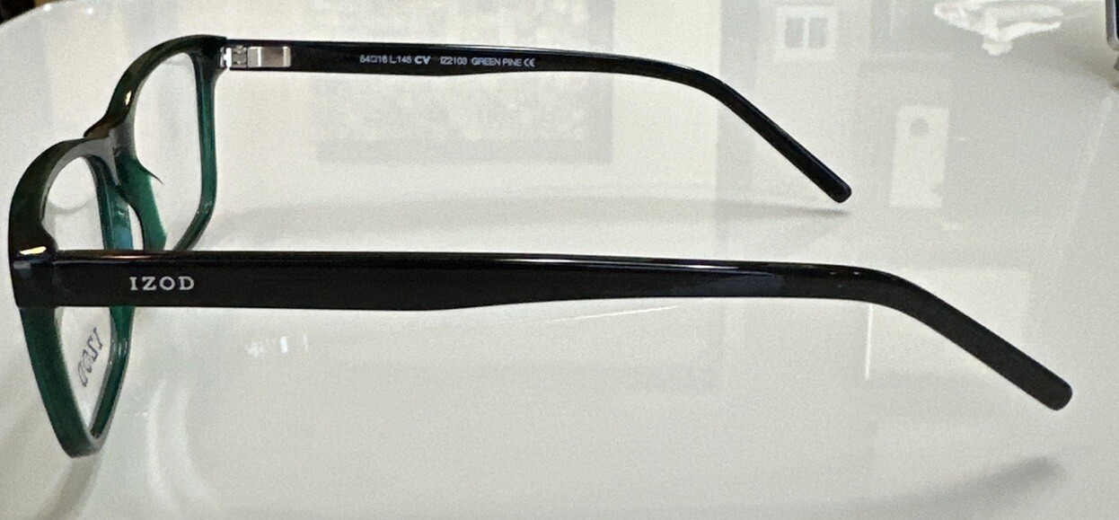 IZOD IZ 2103 GREEN PINE BLACK FLEX HINGE MEN’S EYEGLASSES FRAME 54/16/145
