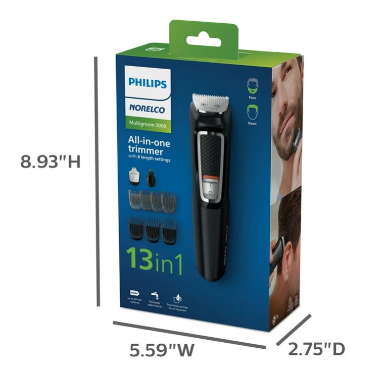 Philips Norelco Multi Groomer 3000 MG3740 13 Piece Trimmer