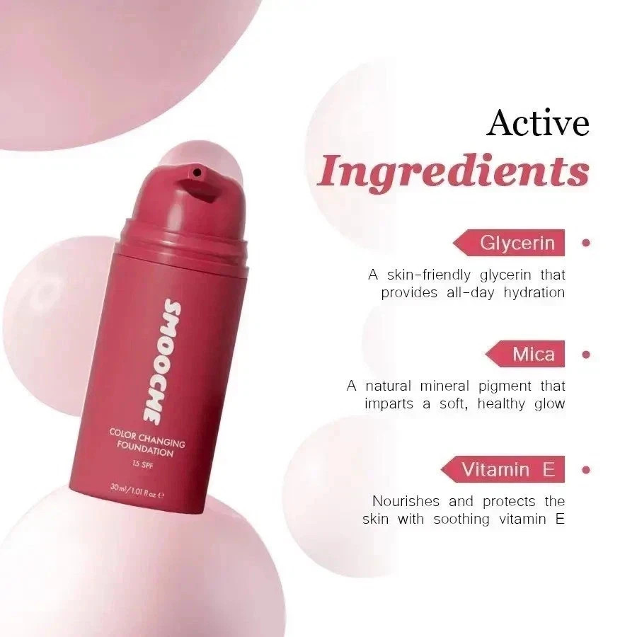 Smooche Foundation Korean, Smooche Color Changing Foundation, For All Skin Types