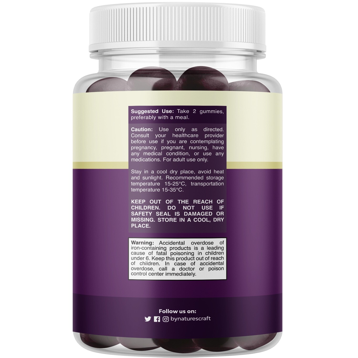 Delicious Iron Gummies for Women and Men – High Strength 45mg Per Serving