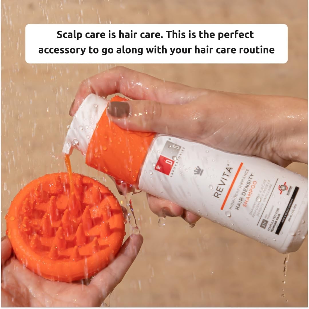Revitalizing Silicone Scalp Brush – Shampoo Massager for Clean, Fresh Hair, Ergo