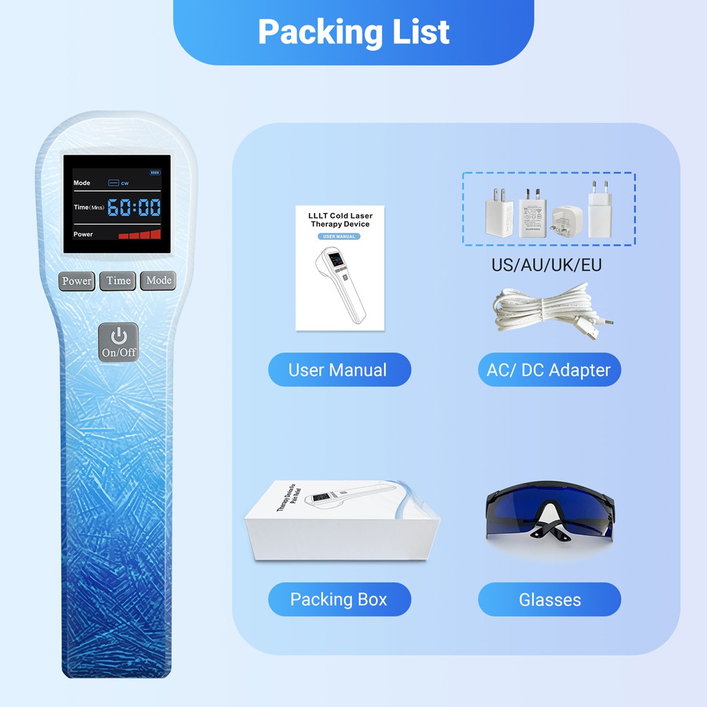 Handheld 650nm 808nm Cold Laser Light Therapy Device for Joints & Muscles Pain