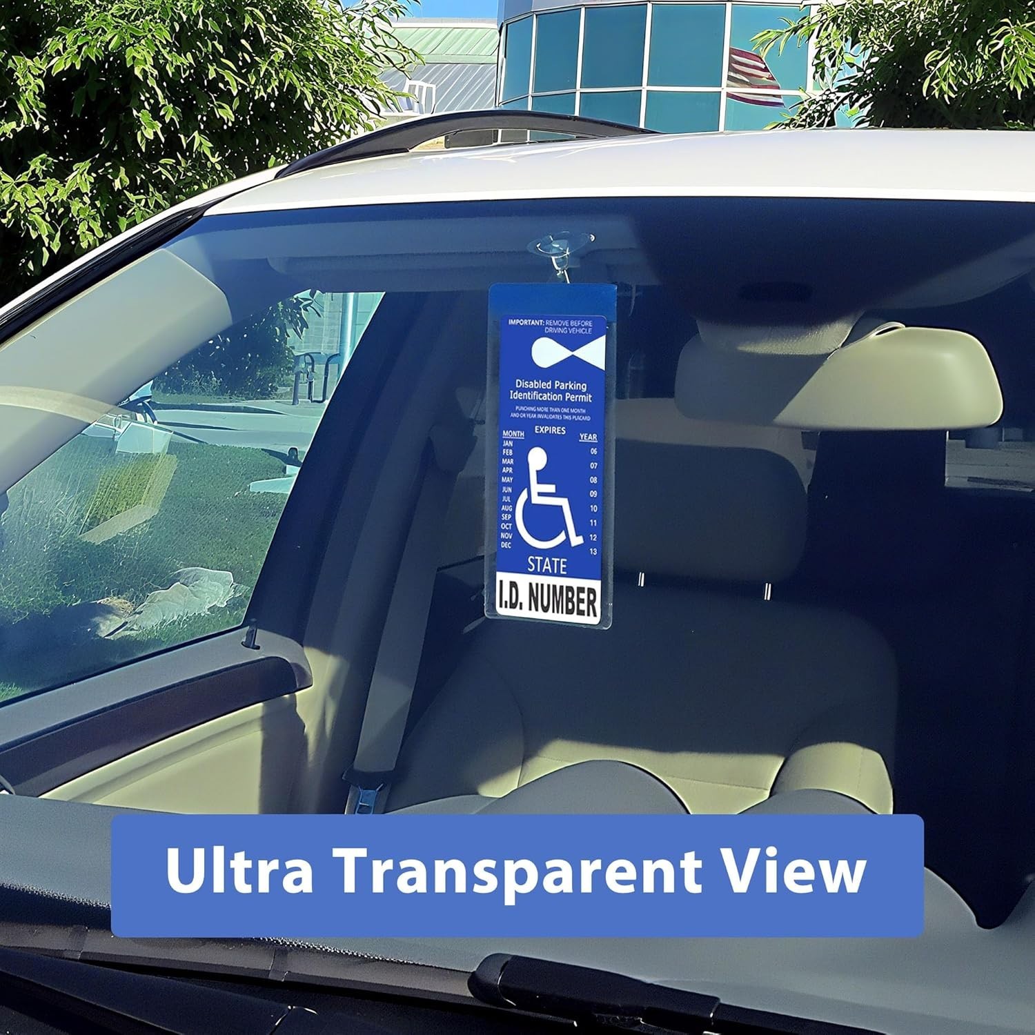 2x Handicap Placard Holder Disabled Parking Permit Protector Mirror Sleeve Hang