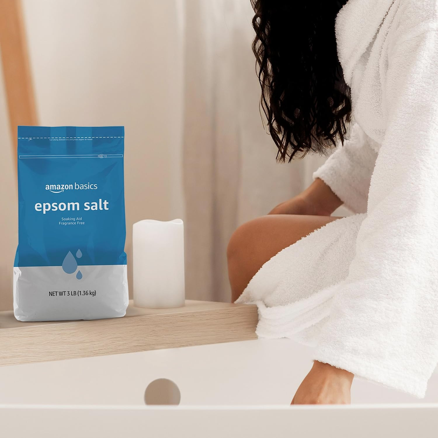 BIG SALE! Amazon Basics Epsom Salt Soak Unscented, Magnesium Sulfate USP 3 Pound