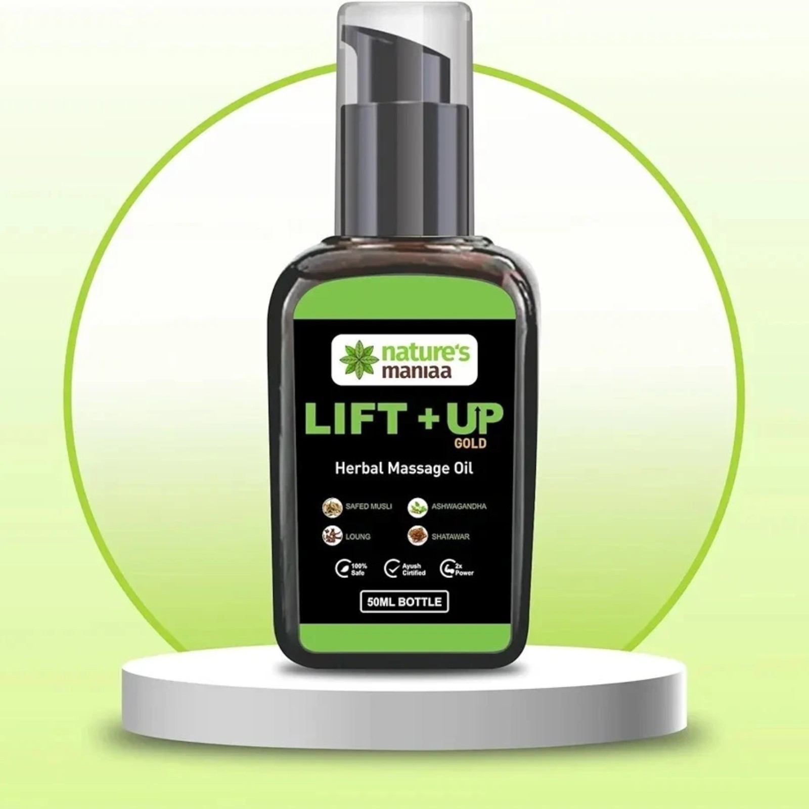 Lift Up Gold Men Herbal Massage Oil XXXL Size Stamina Strength Enhancement 50ML