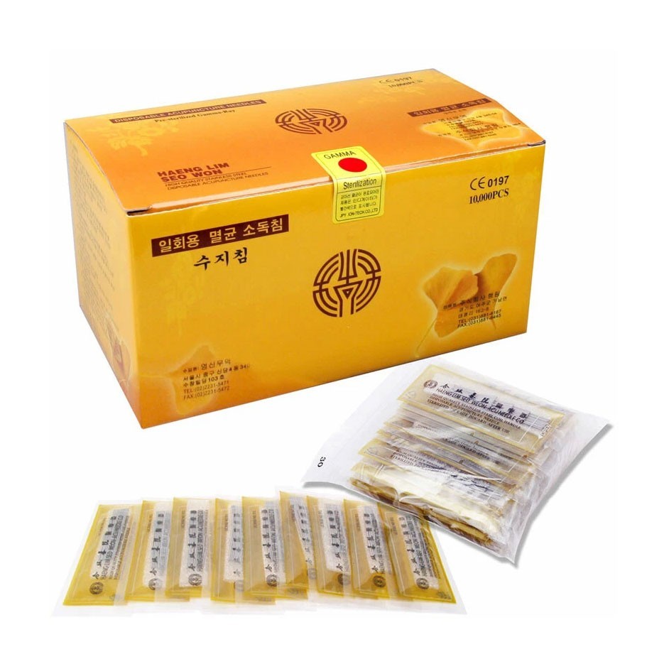 HaengLim 0.16x7mm Suji Sujok Acupuncture Hand Needle 5.000 pcs + Injector 1 pcs