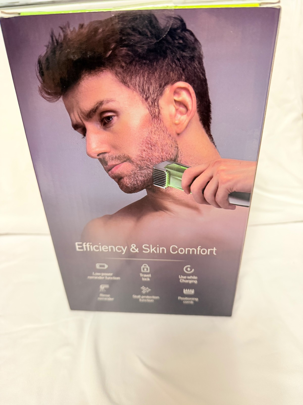 SHPAVVER Vacuum Beard Trimmer Rechargeable 20 Lengths Black/Green zks-001