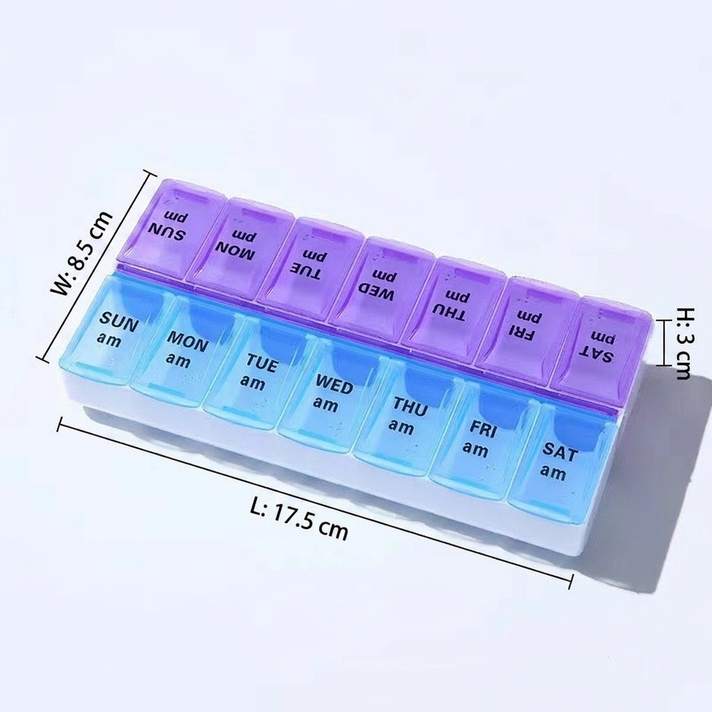 2PCS Weekly Pill Box Organizer Twice a Day 7 day AMPM Medicine Organizer Case US