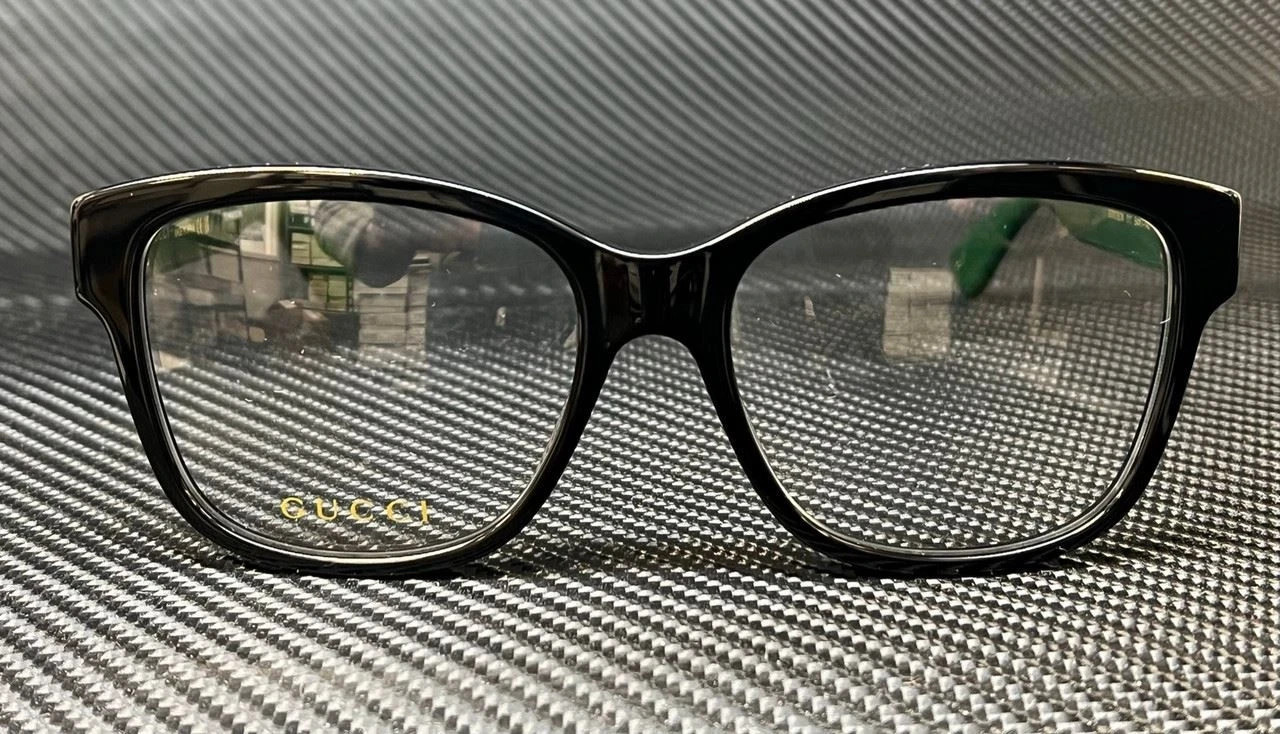 GUCCI GG0038ON 011 Black Green / Red Women’s 54 mm Eyeglasses