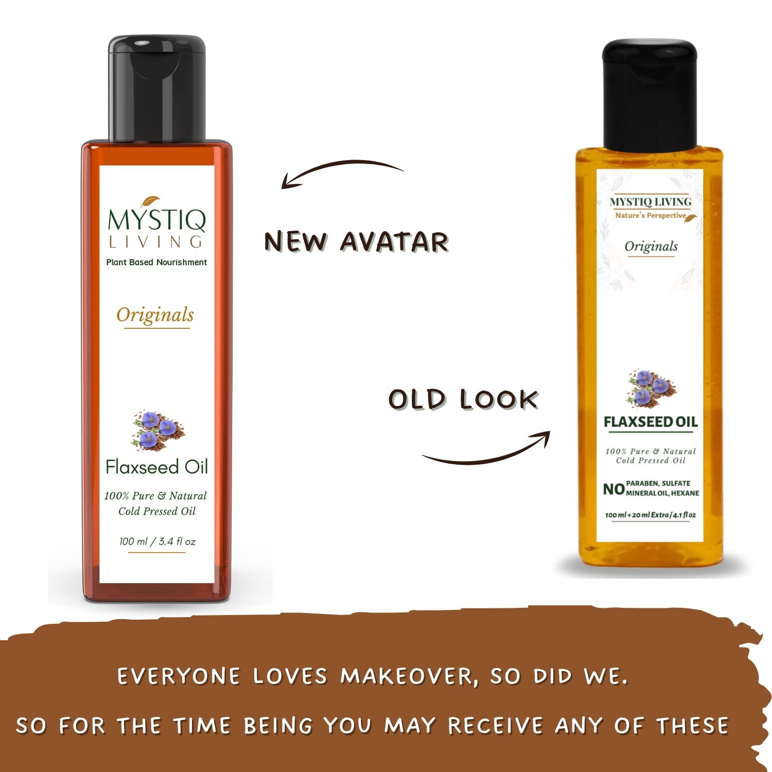Mystiq Living Flaxseed Oil For Healthy Hair And Skin 200ml