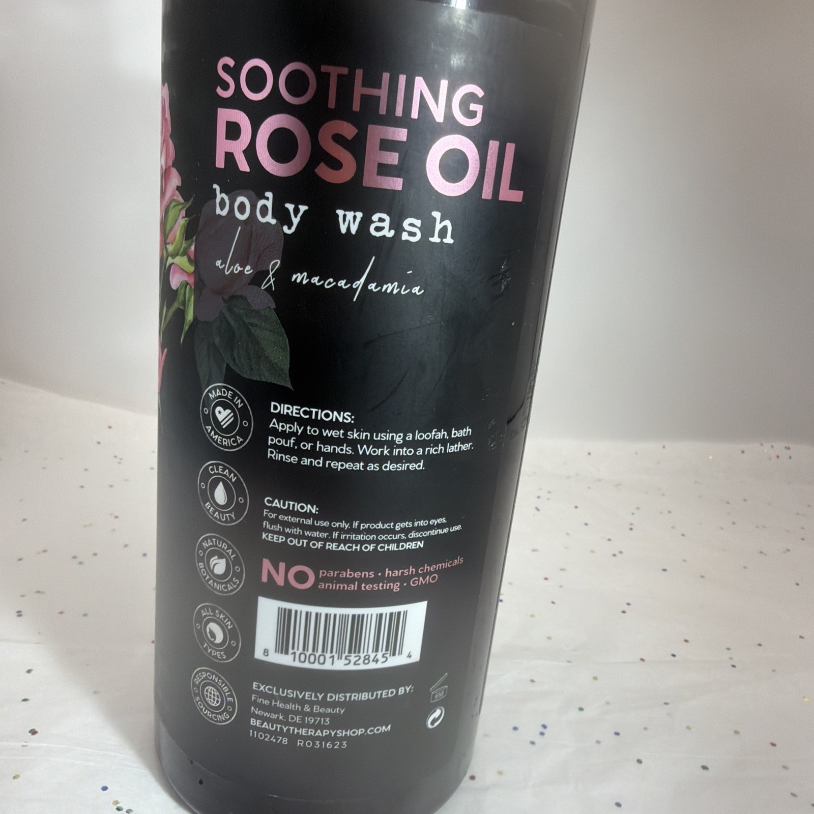 32 OZ – BOTANICAL SPA THERAPY Soothing Rose Oil Aloe & Macadamia Body Wash