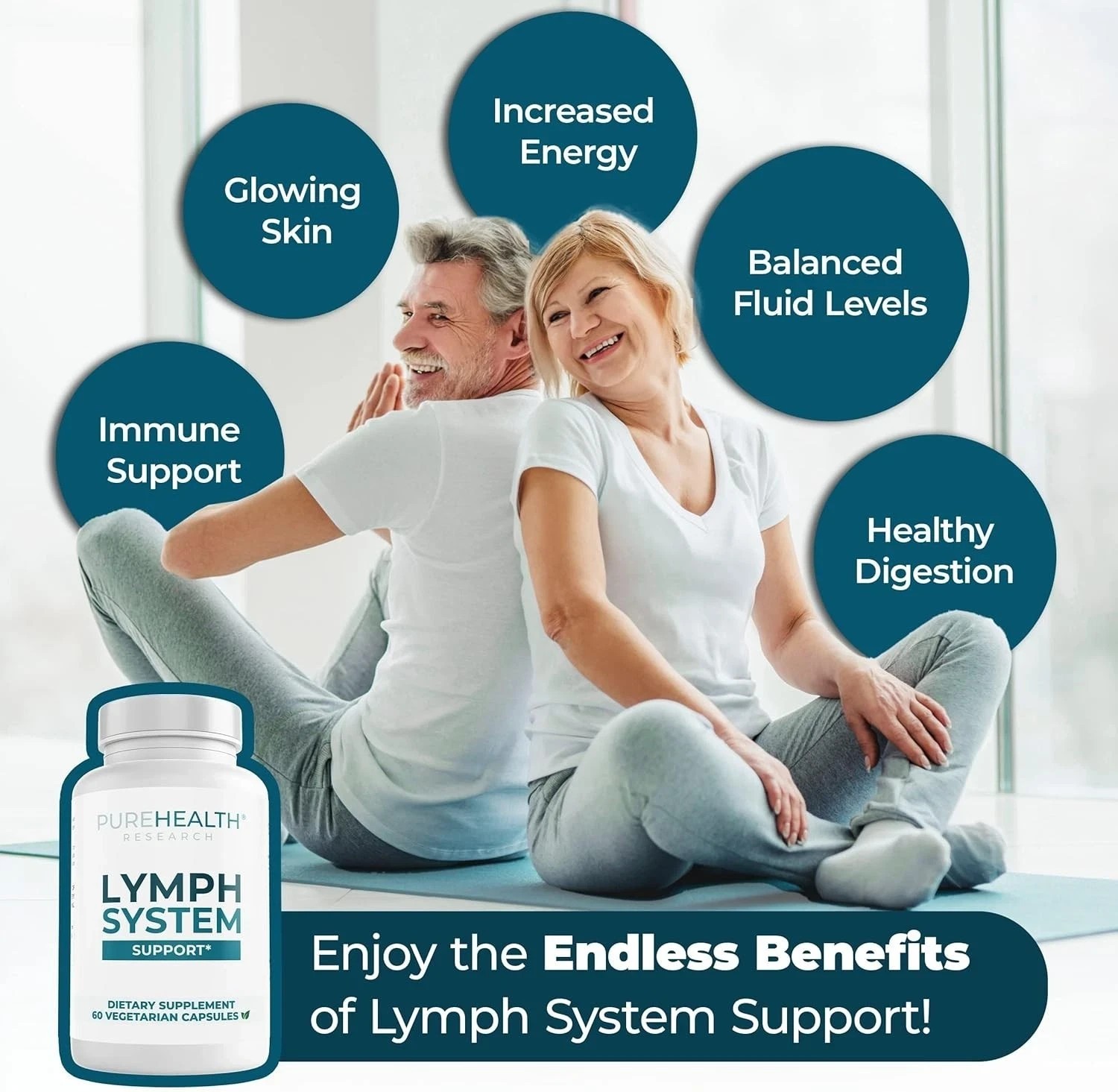 1-3 Pack PureHealth Research Lymph System Support Supplement,Lymphatic Drainage
