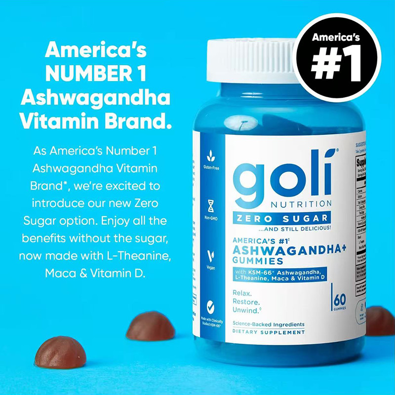 3 Bottles Goli Zero Sugar Best Seller Trio Set Gummies, 60 Counts Per Bottle